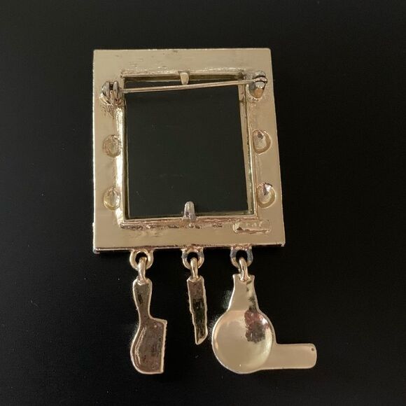 Vintage AJC Gold Vanity Charm Brooch - Picture 4 of 4